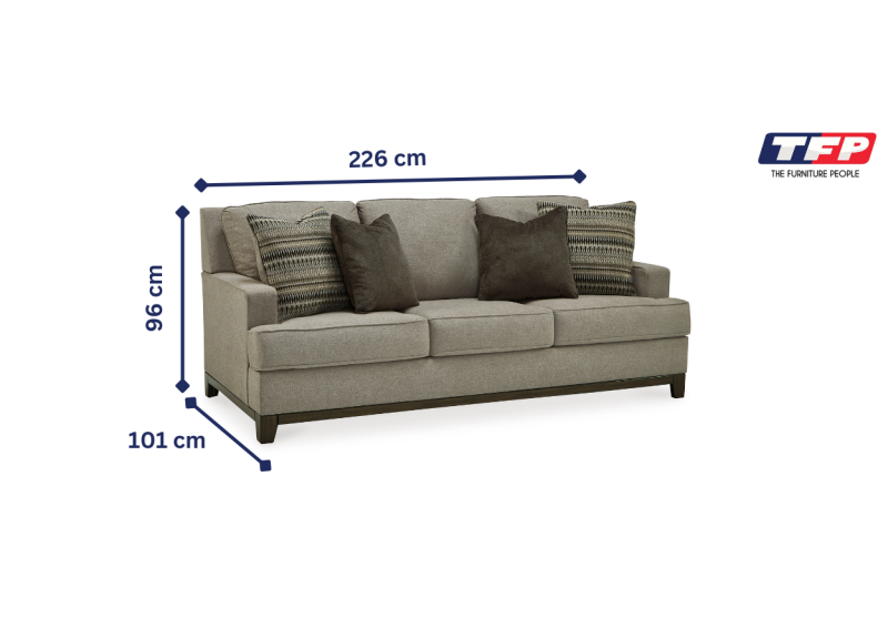 3 Seater Sofa in Anti Sag Fabric - Sinclair